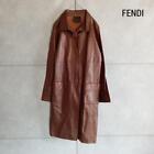 FENDI leather coat made in Italy 42 brown