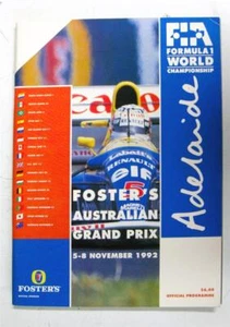 AUSTRALIAN GRAND PRIX FORMULA ONE F1 1992 ADELAIDE Official Programme LF - Picture 1 of 4