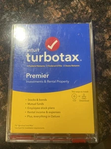 2019 TurboTax Premier Federal + State Investments & Rental Property Case and CD - Zdjęcie 1 z 2
