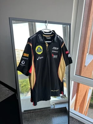 Vintage Renault Romain Grosjean Team Formula 1 Racing Lotus Polo T-shirt - Image 1 of 4