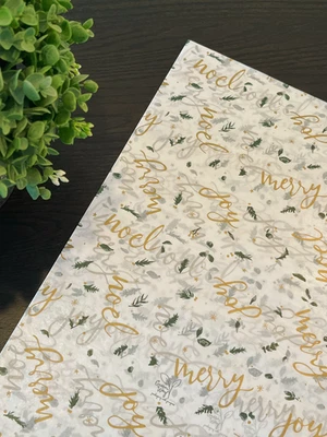 TIDINGS OF JOY Design Tissue Paper Sheets Choose Size & Package Amount - Image 1 of 4