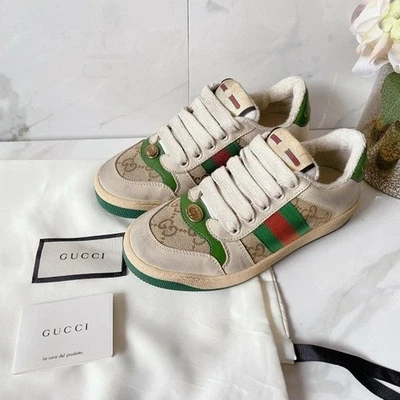 Gucci GG Logo Web Kids Screener Sneaker 12.5 - Image 1 of 4