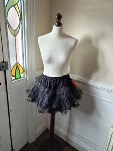Bnwt Living Dead Souls L Black Goth Mini Tutu Rara Skirt Punk Emo Lace Scene Kid - Picture 1 of 7