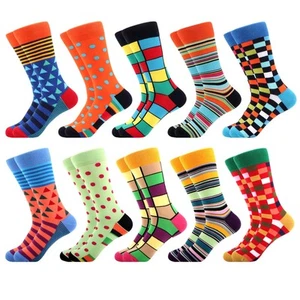 Men's Funny Colorful Crazy Dress Crew Socks, 10 Pack Multicolor Geometric, Si... - Bild 1 von 6