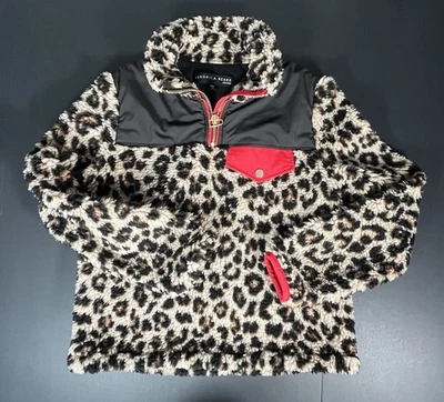 Veronica Beard Kylan Sherpa Pullover – Leopard / Red Sz XS $395 - Image 1 of 4