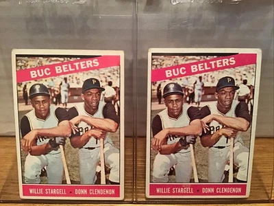 1966 年 Topps 2 卡套装 Buc Belters Willie Stargell Donn Clendenon #99 Poor — 第 1/3 张图片