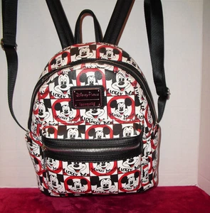 LOUNGEFLY Disney Parks Mini Backpack Purse Mickey Mouse Club Zip Closure - Picture 1 of 6
