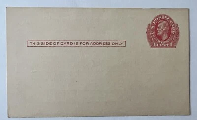 MINT 1C LINCOLN RED POSTAL CARD WITH HAPPY NEW YEAR BOSTON SHOE STORE BACK - Image 1 of 2