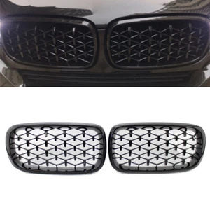 2 x griglia radiatore reni griglia anteriore nera lucida diamante per BMW X5 F15 2014-2016 - Foto 1 di 10