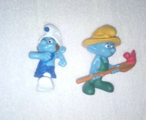 2011 DIE SCHLÜMPFE GUTSY und Bauer 3" PVC Figuren McDonalds Happy Meal Spielzeug - Bild 1 von 2