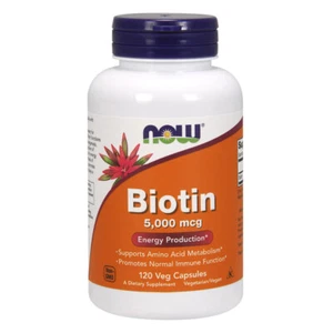 NOW Foods - Biotin, 5000mcg - 120 vcaps - Biotina - Foto 1 di 2