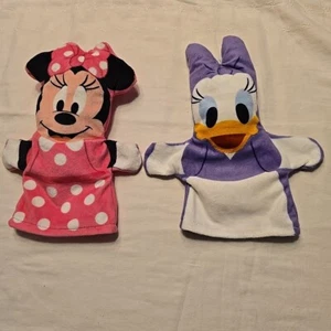 Minnie Mouse Daisy Duck Plush Hand Puppets Disney Baby Play Set Lot Of 2 - Picture 1 of 6