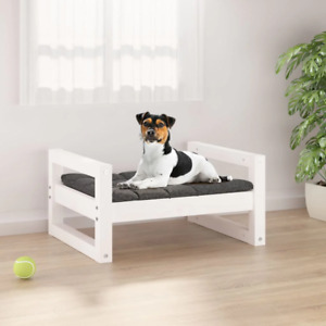 NNEVL Dog Bed White 55.5x45.5x28 cm Solid Pine Wood
