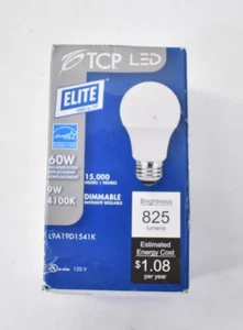 TCP LED Single 9W Frosted Dimmable A19 Medium E26 LED Bulb White L9A19D1541K - Picture 1 of 7