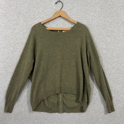 Autumn Cashmere Sweater Womens M Moss Green Relaxed Luxury Back Zip Slouch - Image 1 of 4