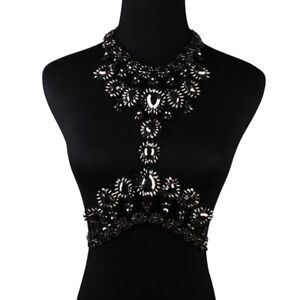 Luxury Crystal Rhinestone Shiny Body Chain Jewelry Bohemian Necklace for Woman