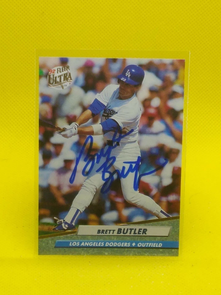 Brett Butler 1992 Ultra #209 LA Dodgers (PERSONAL AUTOGRAPH) - Image 1 of 1