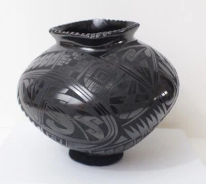 Vintage Mata Ortiz Mexican Black Pottery - Oscar G. Quezada signed - beautiful - Picture 1 of 4
