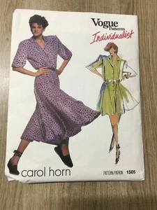 1985 Vogue Paris Individualist CAROL HORN Dress Pattern 1505, Size 8 - Picture 1 of 2
