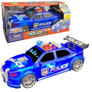 Kids Push And Go Friction Powered Police Car Toy Vehicle With Siren Sound Lights - Picture 1 of 18