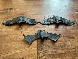 Vintage Lot Of 3 Halloween Rubber Vampire Bats Figures 11.5” Wingspan - Picture 1 of 13