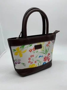Osprey floral print leather bag VGC small tote summer grab bag cute - Picture 1 of 13