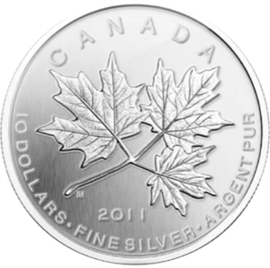 Moneda de plata fina 2011 Canadá $10 1/2 oz hoja de arce para siempre - Imagen 1 de 2