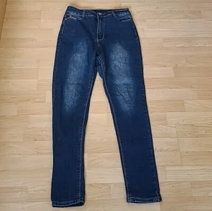 U.W.J Stretch Skinny Girls Dark Blue Denim Jeans Size 9/10 - Picture 1 of 6