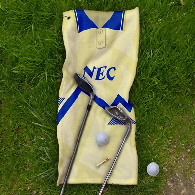 L&S PRINTS Merseyside Blues 1990 Auswärtstrikot Retro Fußball personalisiert Vintage Golf Handtuch