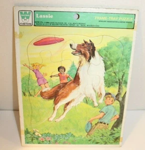 Vintage 1980 Whitman Lassie Kids Collie Dog Frame Tray Puzzle Complete USA - Picture 1 of 5