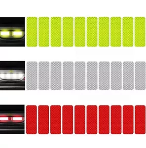 30 Pcs Reflective Decals Warning Sticker Tapes for Helmets Motorcycle Bike Car - Picture 1 of 9