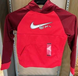 NEW Nike Boy's Red/Maroon Therma-Fit JDI Training Hoodie Sweater Pullovers #468 - Picture 1 of 4
