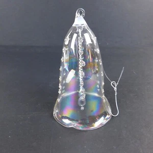 Branson Clear Glass Bell Ornament Pearl Shaped Clapper Tear Drops - Picture 1 of 5