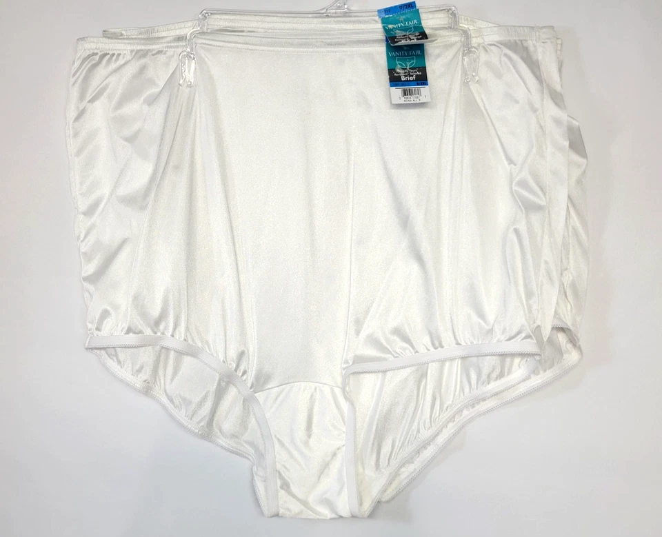 2 Pairs Vanity Fair Perfectly Yours RAVISSANT Brief Panties 15712 Sz 9 White