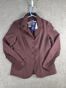 Equitheme Womens Olivia Show Jacket Sz 40 Medium Bordeaux Equestrian Horse - Picture 1 of 7
