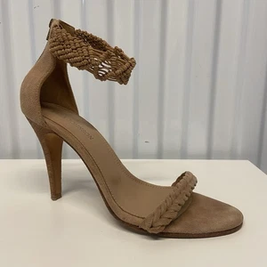 Ulla Johnson Tan Suede Braided Strappy Sandals Heels Women’s EU 40/US 9.5 - Picture 1 of 21