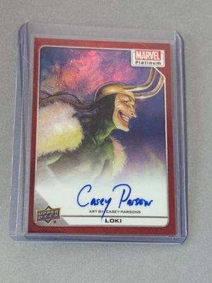 Loki Refractor Auto 2023 Marvel Platinum Upper Deck Casey Parsons Avengers sp 38 - Image 1 of 2