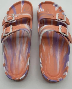 No Bo verstellbare Sandalen Batik orange/lila/weiß Größe 10 RN17730 neu ohne Etikett - Bild 1 von 7