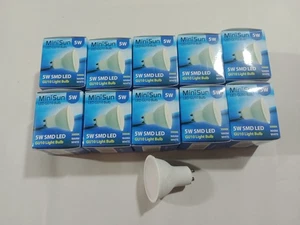 10 x Minisun 5W GU10 LED Bulbs 3k Warm White 110° SpotLight Light Lamp 50W  - Picture 1 of 9