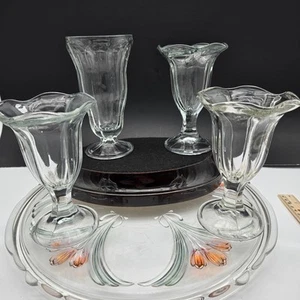 Vintage Old Fashion Eisbecher Parfait Milchshake Gläser. 4er Set. - Bild 1 von 9
