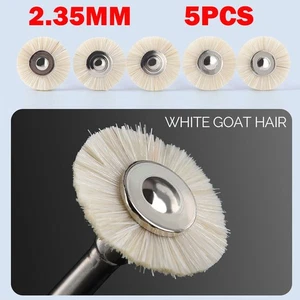 5pz Spazzola Lucidante Dentale Capelli di Capra Ruota 2,35mm Contra Angolo RA Chiusura Tipo CALDO - Foto 1 di 11