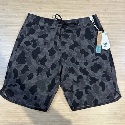 Pantalones Cortos VISSLA Para Hombres Pequeño Riviera Sofá Surfer Negro Camuflaje Sudor Salón Informal NUEVO Foto 1 de 4