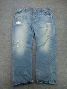 Pantalones de mezclilla Levis 501 para hombre 44x30 azul desgastado botón mosca pierna recta - Imagen 1 de 20