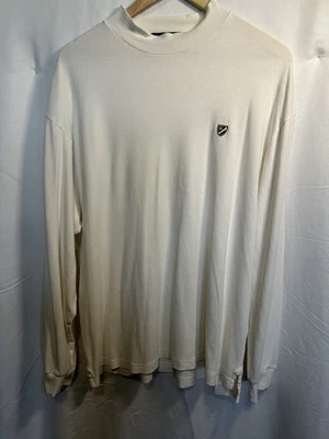 Daniel Cremieux Men's Mock Neck Long Sleeve Shirt Size XL Cream Color - Image 1 of 2