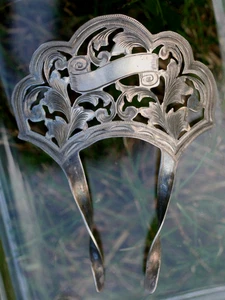 Vintage *:R.S.S:* Taxco Mexico Sterling Silver Hair Comb 925 23 grams Intricate - Picture 1 of 12