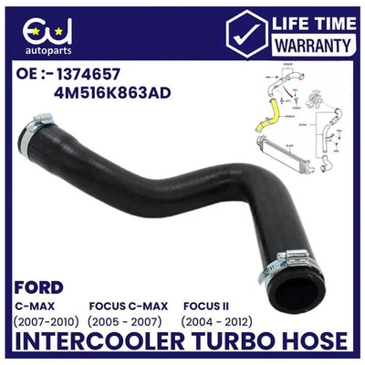 FOR FOCUS MK2 C-MAX 1.8 TDCI LOWER TURBO INTERCOOLER HOSE PIPE 4M516K863AD - Image 1 of 4