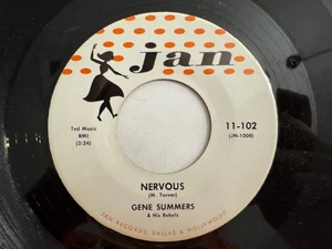 Rockabilly Popcorn 45 - Gene Summers "Nervous"/"Gotta Love That" Jan NM HEAR - Imagen 1 de 2