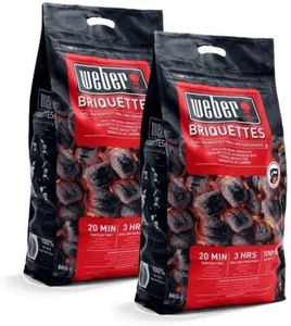 Weber Carbonella per Barbecue Briquettes di Carbone in Formato Sacchetto 2x4 kg - Foto 1 di 3