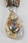 Charming 20" Necklace with Mocha Mother of Pearl and Sterling Silver 925