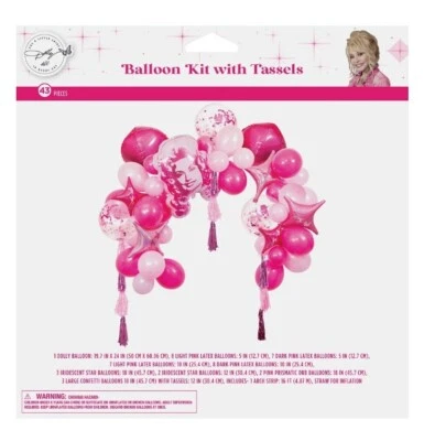 Dolly Parton Pink Balloon Country Birthday Party Arch Tassels Decoration Kit - Image 1 of 4